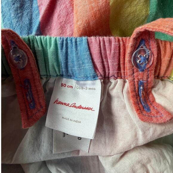 Hanna Andersson Rainbow Stripe Bubble Romper 0–3M Organic Cotton - Picture 3 of 5